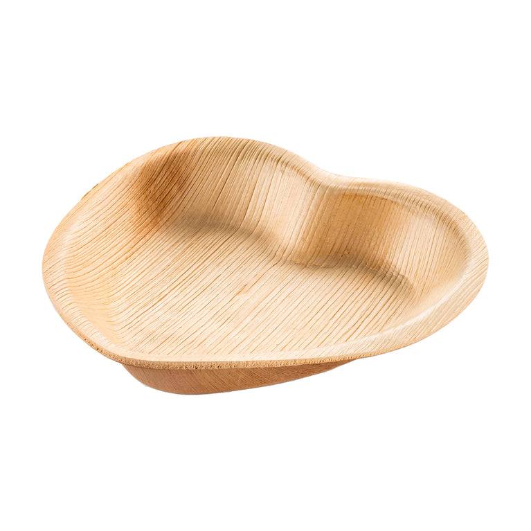 Heart Natural Palm Leaf Eco-Friendly Disposable Appetizer/Salad Plates (6")