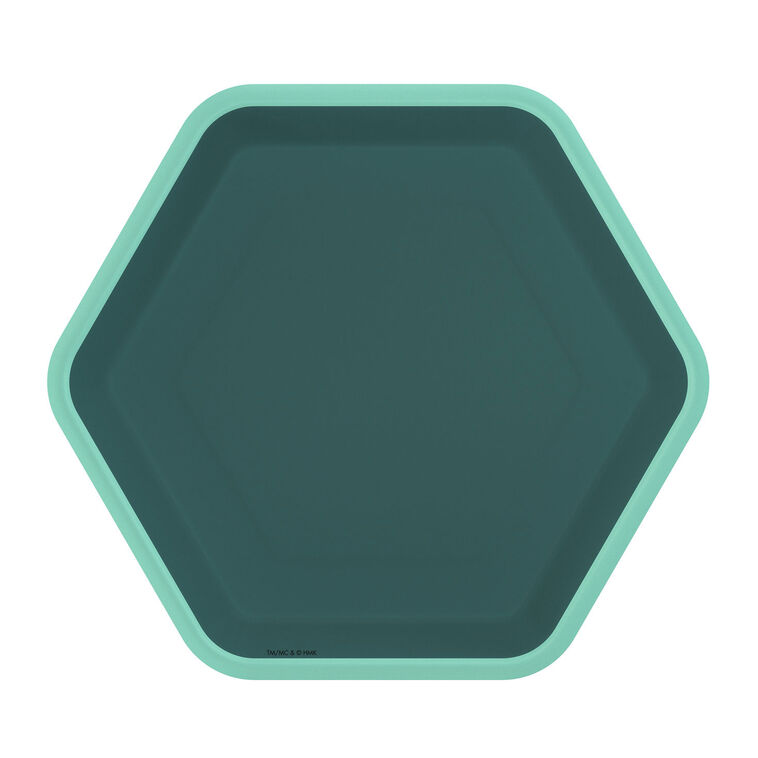 Green Hexagonal Dessert Plates, Set of 8
