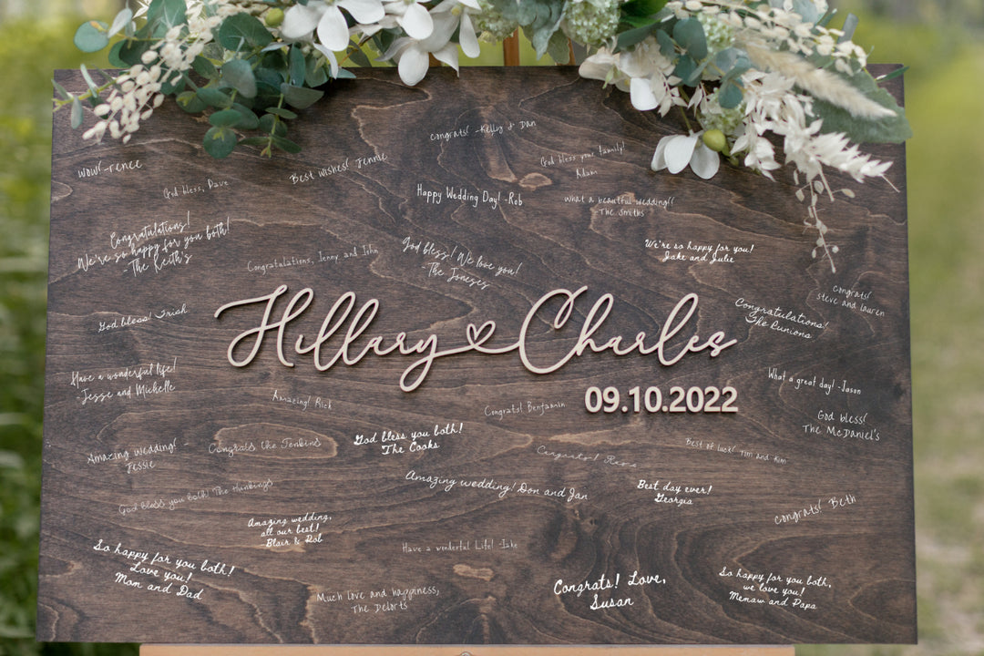 3D Square Alternative Guestbook Sign. Laser Square Guestbook - Melody