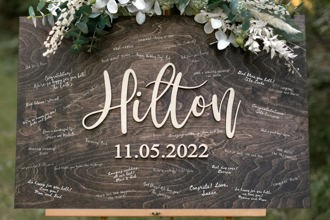 3D Square Alternative Guestbook Sign. Laser Square Guestbook - Masterblush