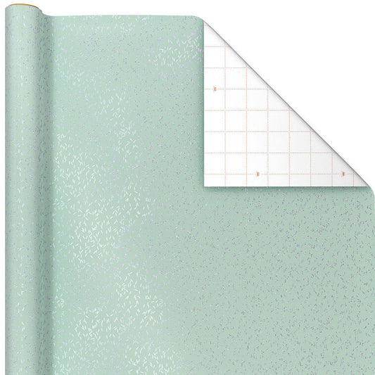 Sparkly Confetti on Mint Wrapping Paper, 17.5 sq. ft.