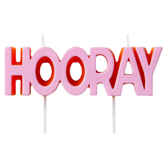 "Hooray" Pink Party Candle