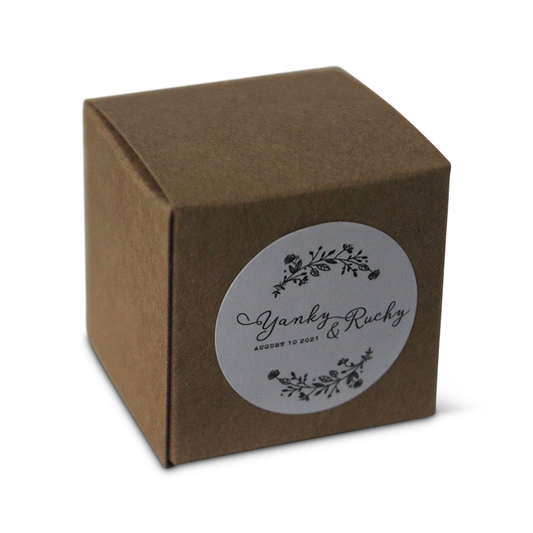 Kraft With Leaf Design Favor Box