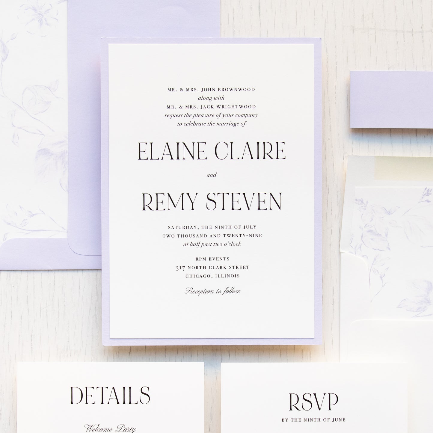 Fields Of Lilac Wedding Invitations