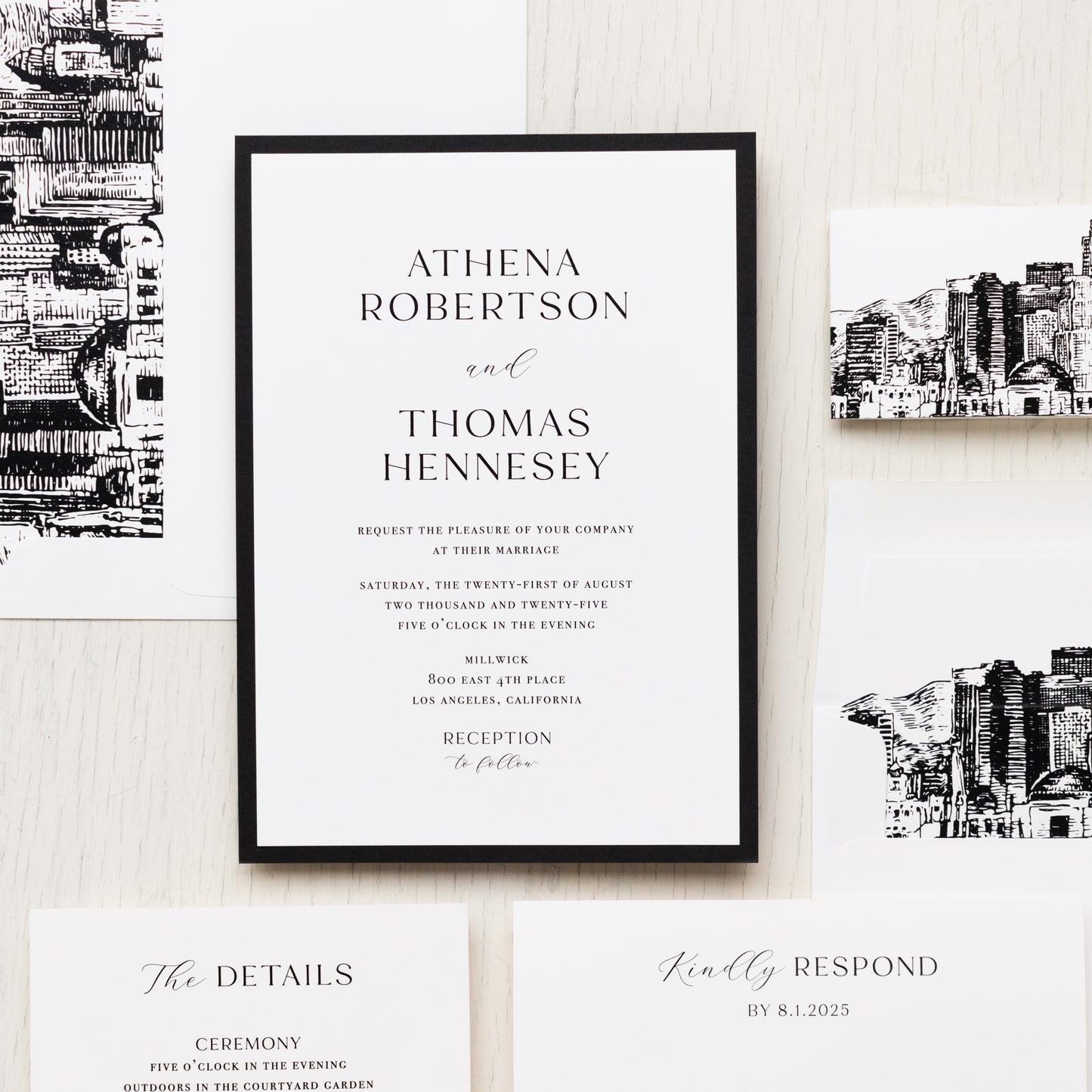 La Skyline Wedding Invitations