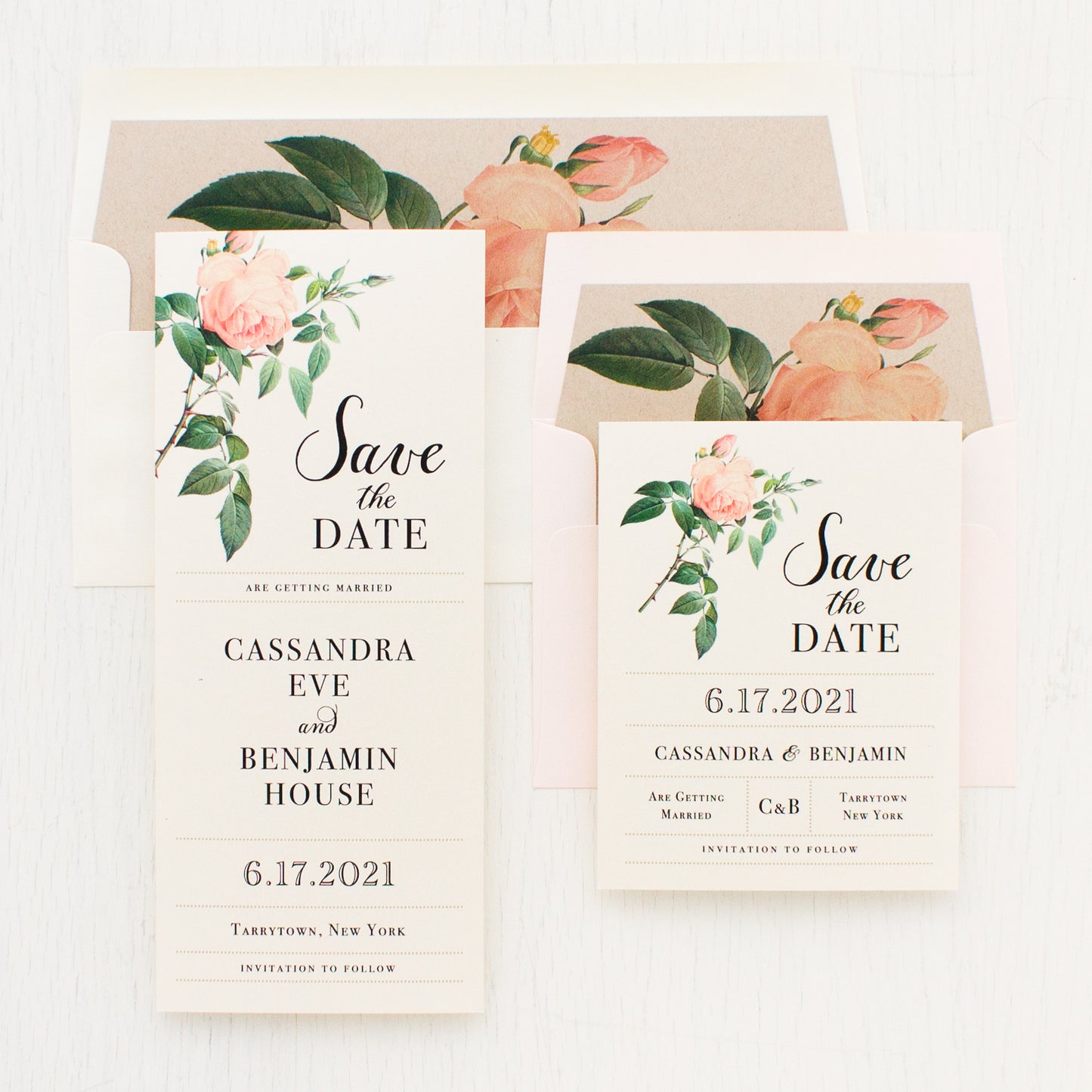 Ivory & Blush Save The Dates
