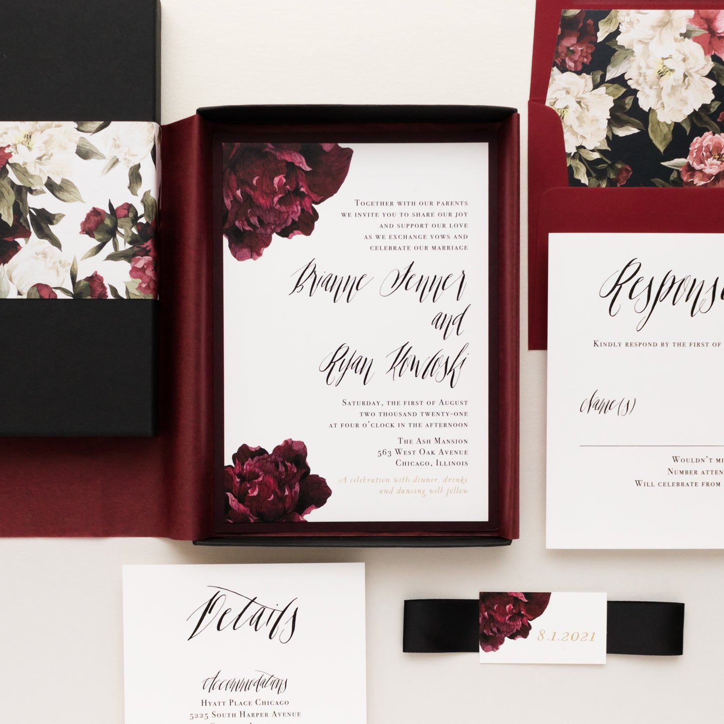Modern Boho Boxed Wedding Invitations