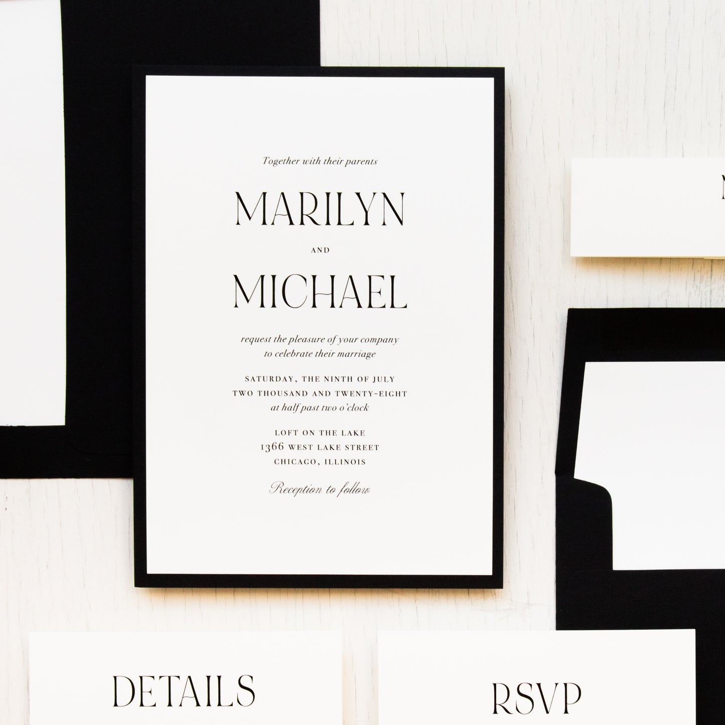 Black & Ivory Wedding Invitations
