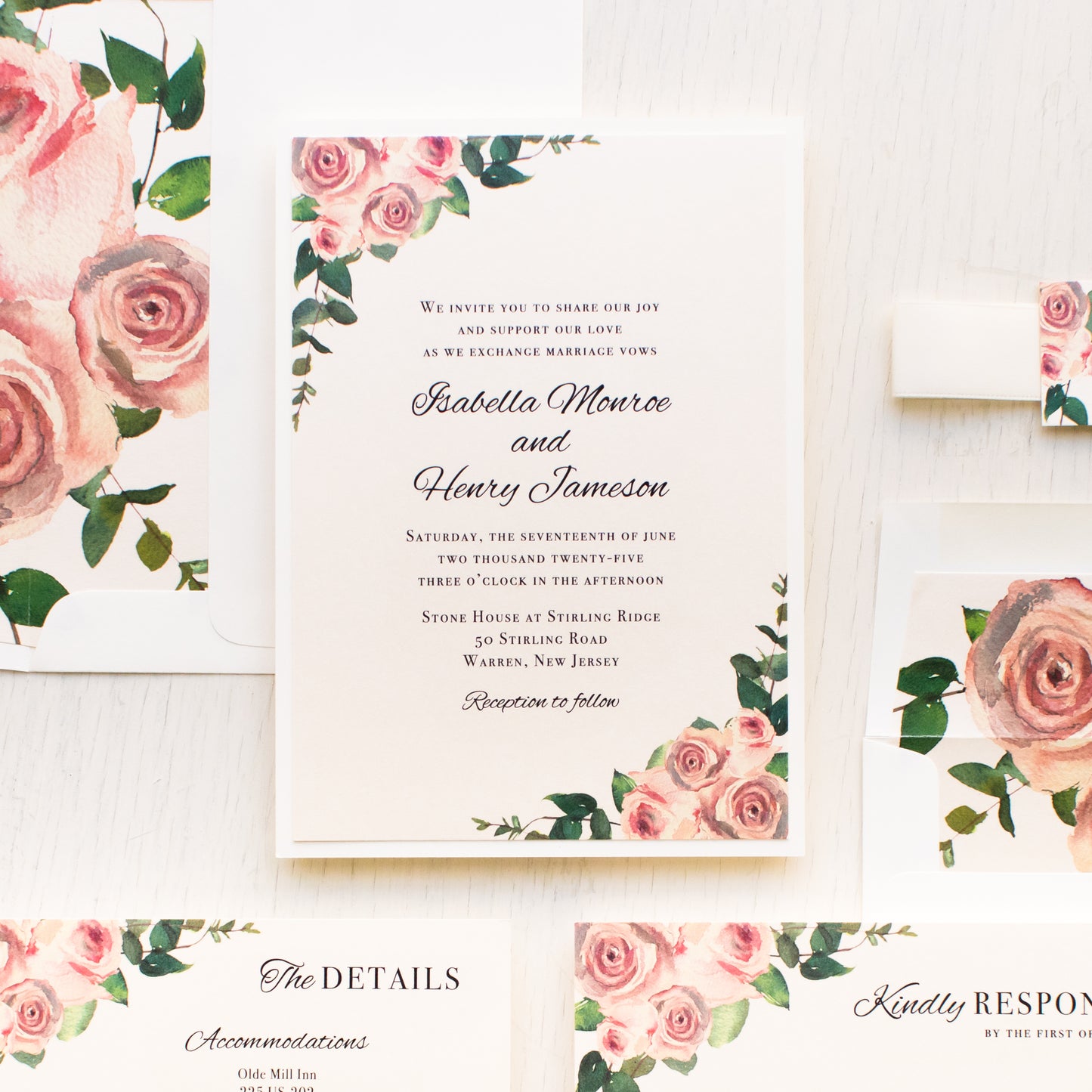 Rose Meadow Wedding Invitations