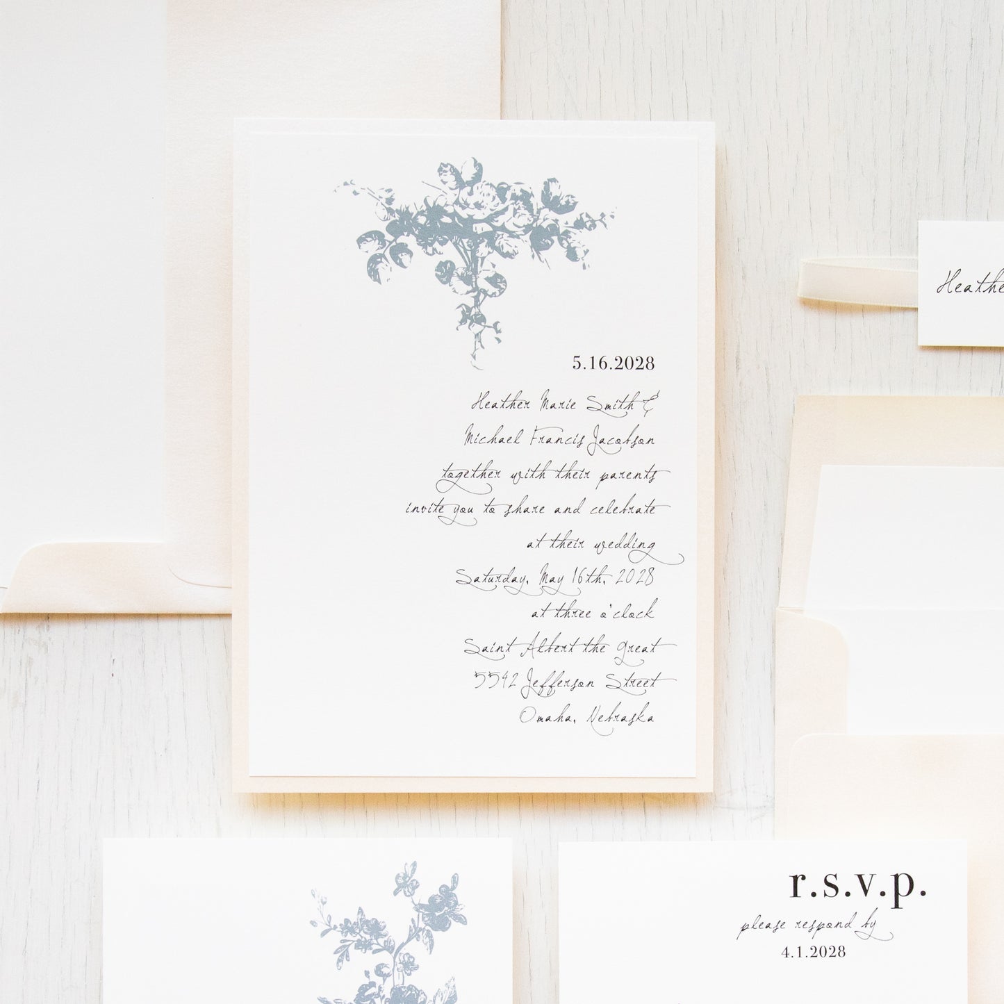 All White Wedding Invitations