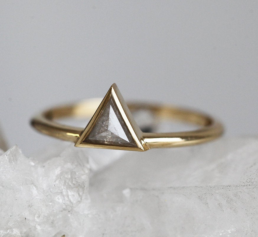 Imani Triangle Salt & Pepper Diamond Ring