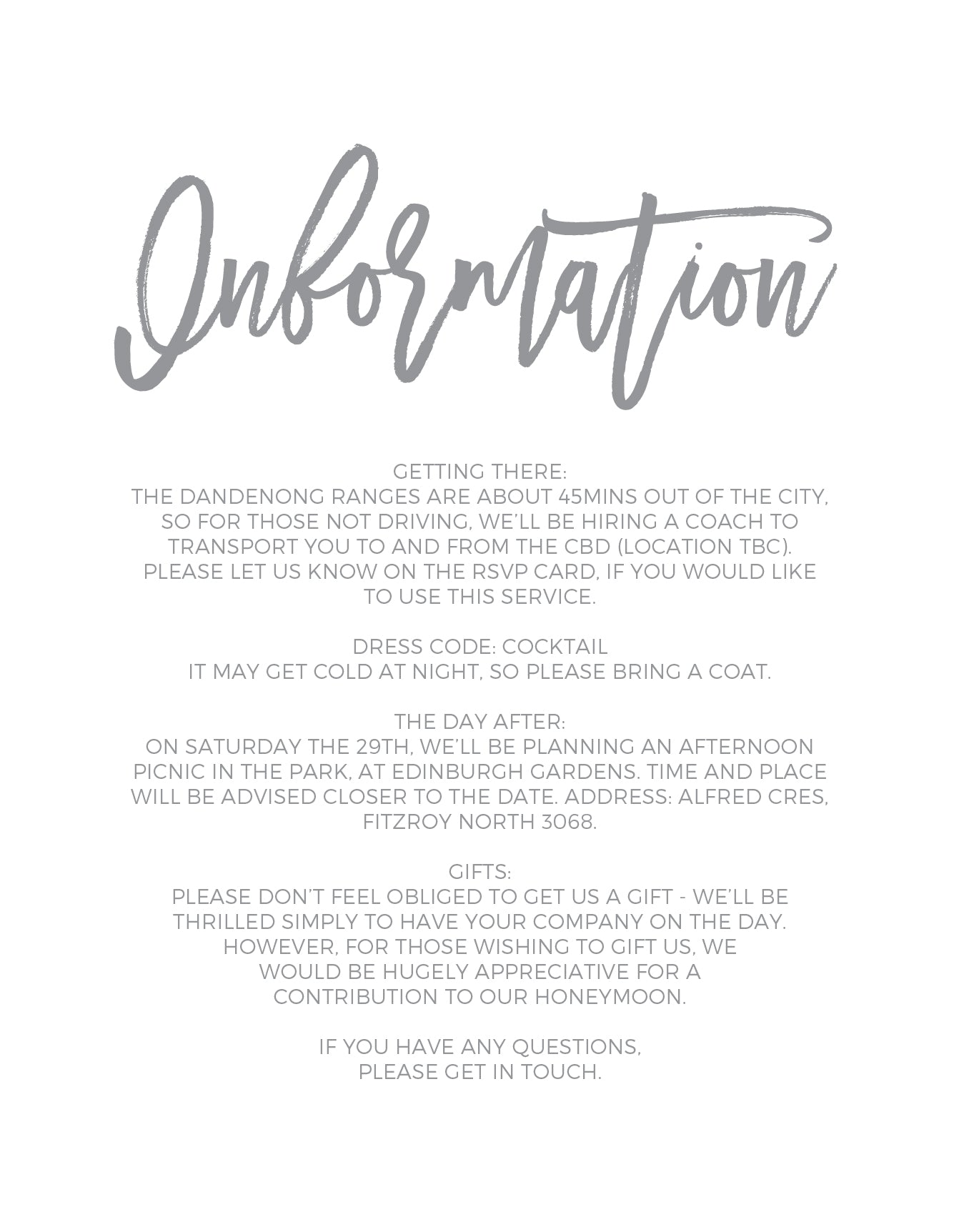 Simply Carefree Information Card by Jacqueline Q.