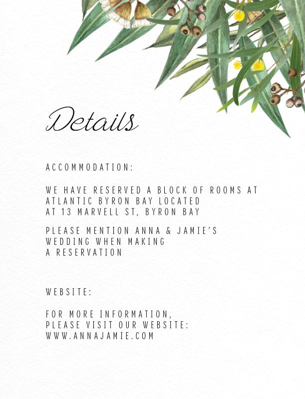 A Bouquet Information Card by Inggrid H.