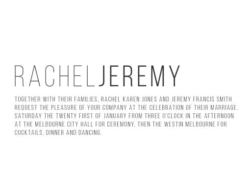 Simple Is Best Wedding Invitations by Sarah R.