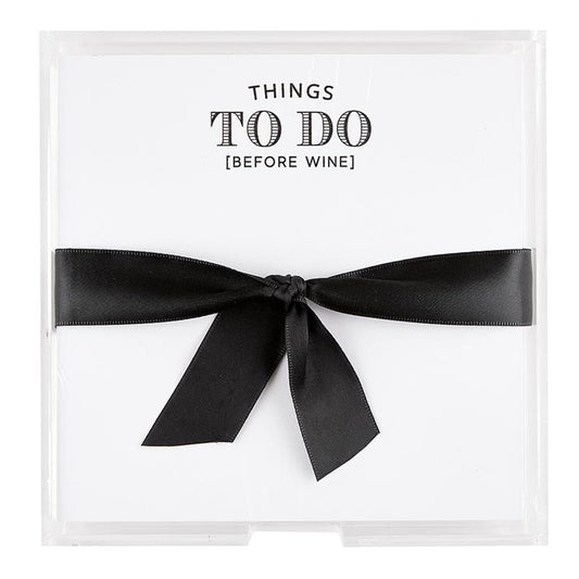 Square Notepaper with Acrylic Tray - Things To Do (Before Wine)