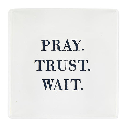 Face to Face Lucite Block - Pray. Trust. Wait