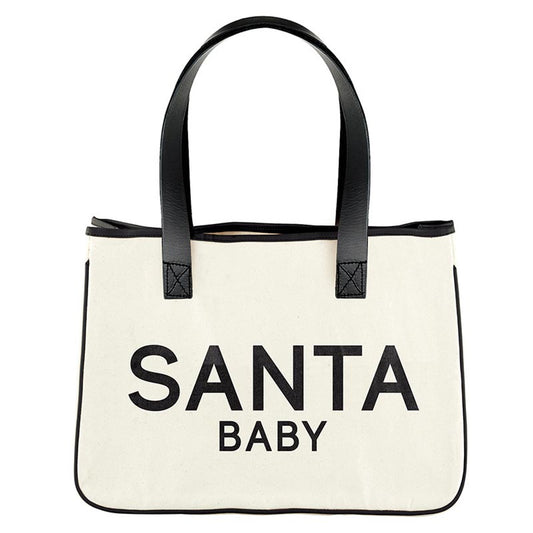 Mini Canvas Tote - Santa Baby
