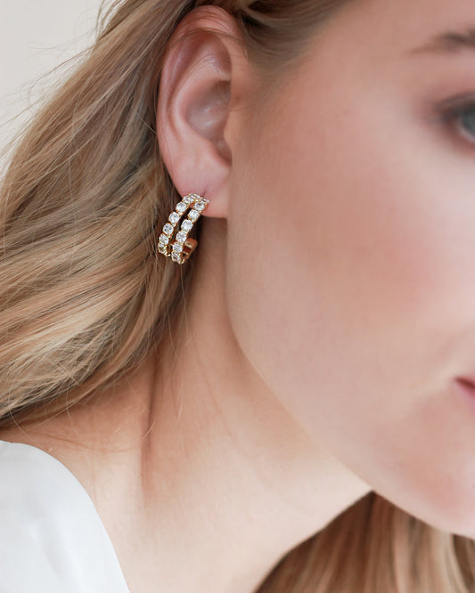 Double CZ Hoops