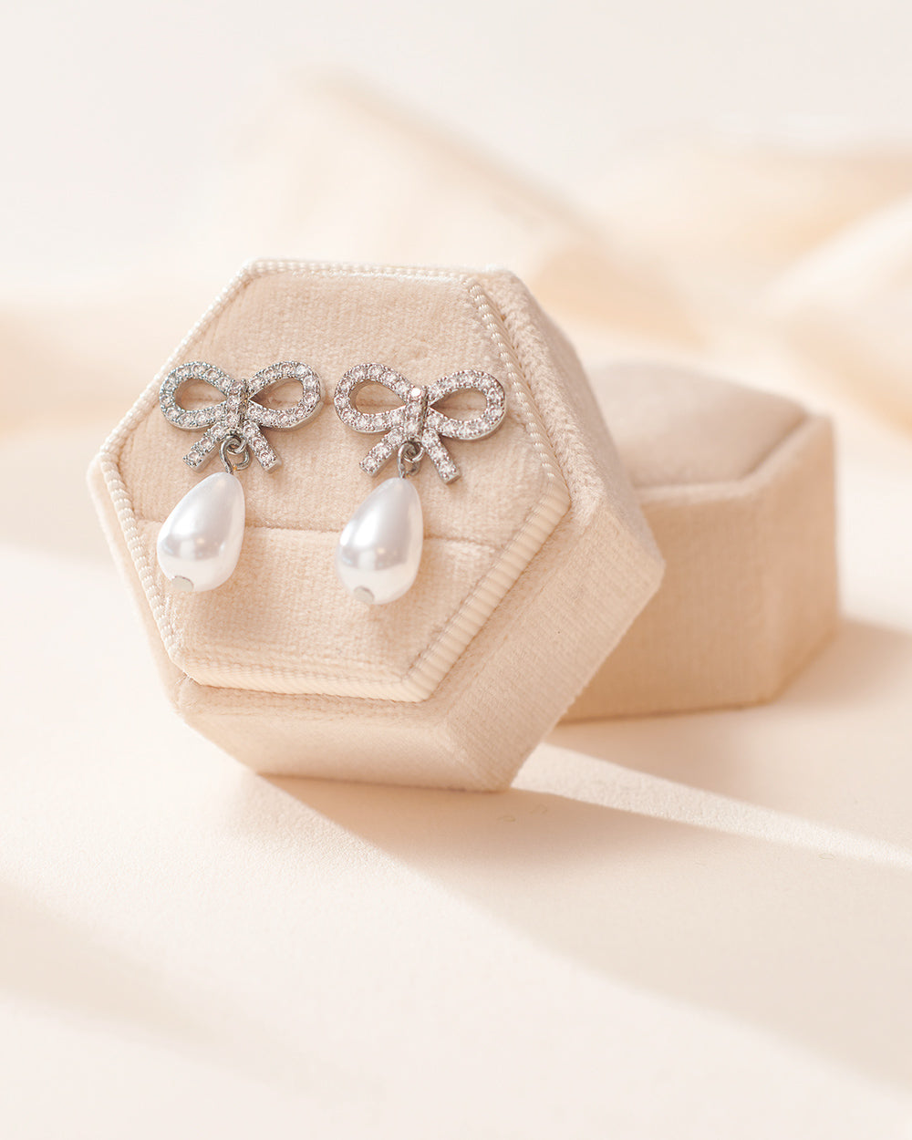 Pearl Bow Earrings