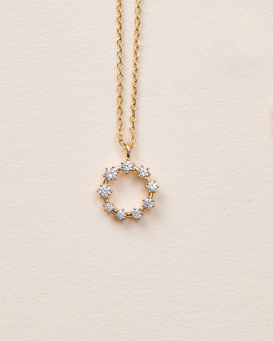Saylor CZ Circle Pendant Necklace