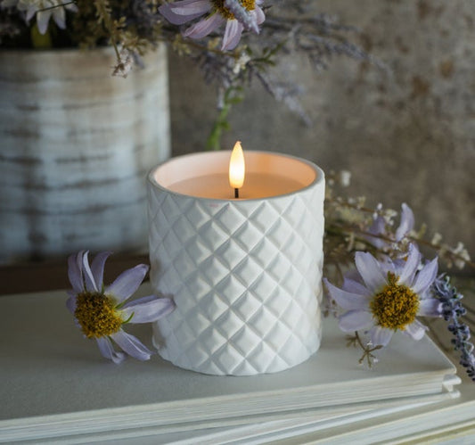 5" Diamond Cement Timer LED Candle