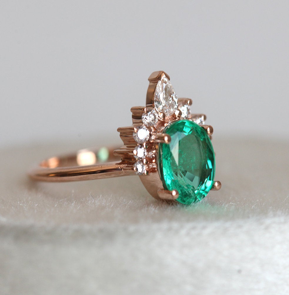 Janice Oval Emerald Ring