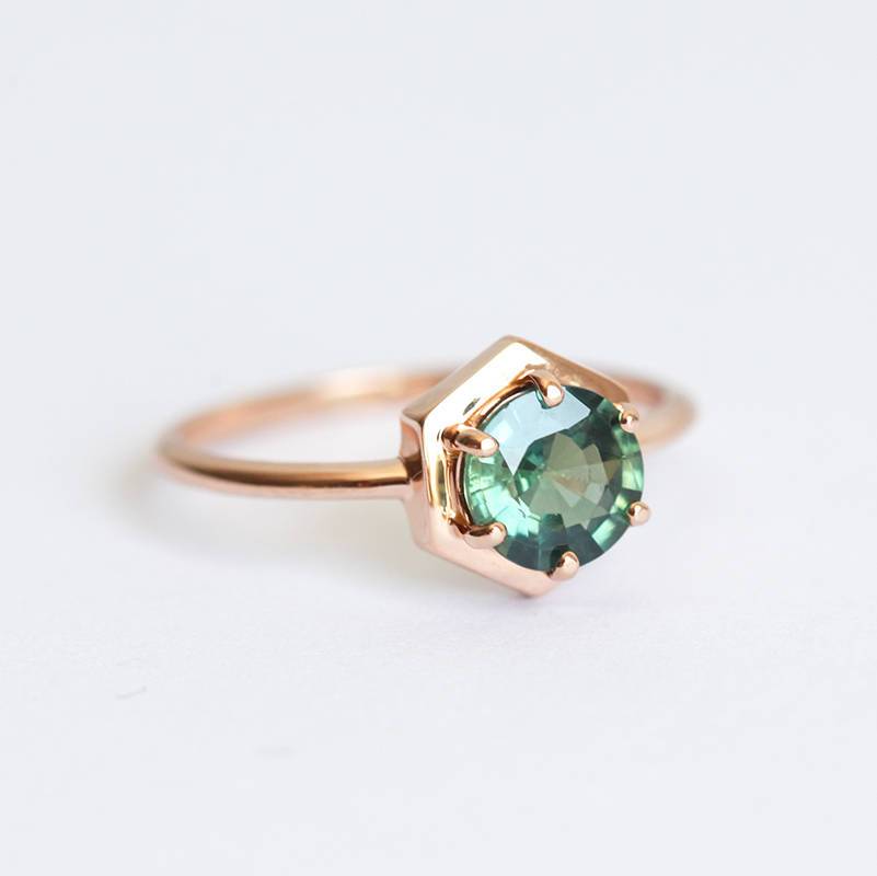 Jayda Teal Blue Sapphire Ring