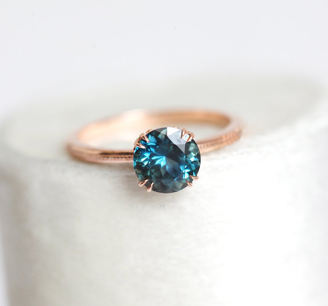 Julia Teal Sapphire Ring