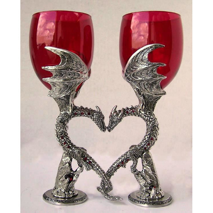Dragon Heart Wing Wine Wedding Toasting Glasses Set