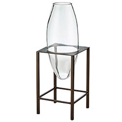 Oval Glass Vase with Stand