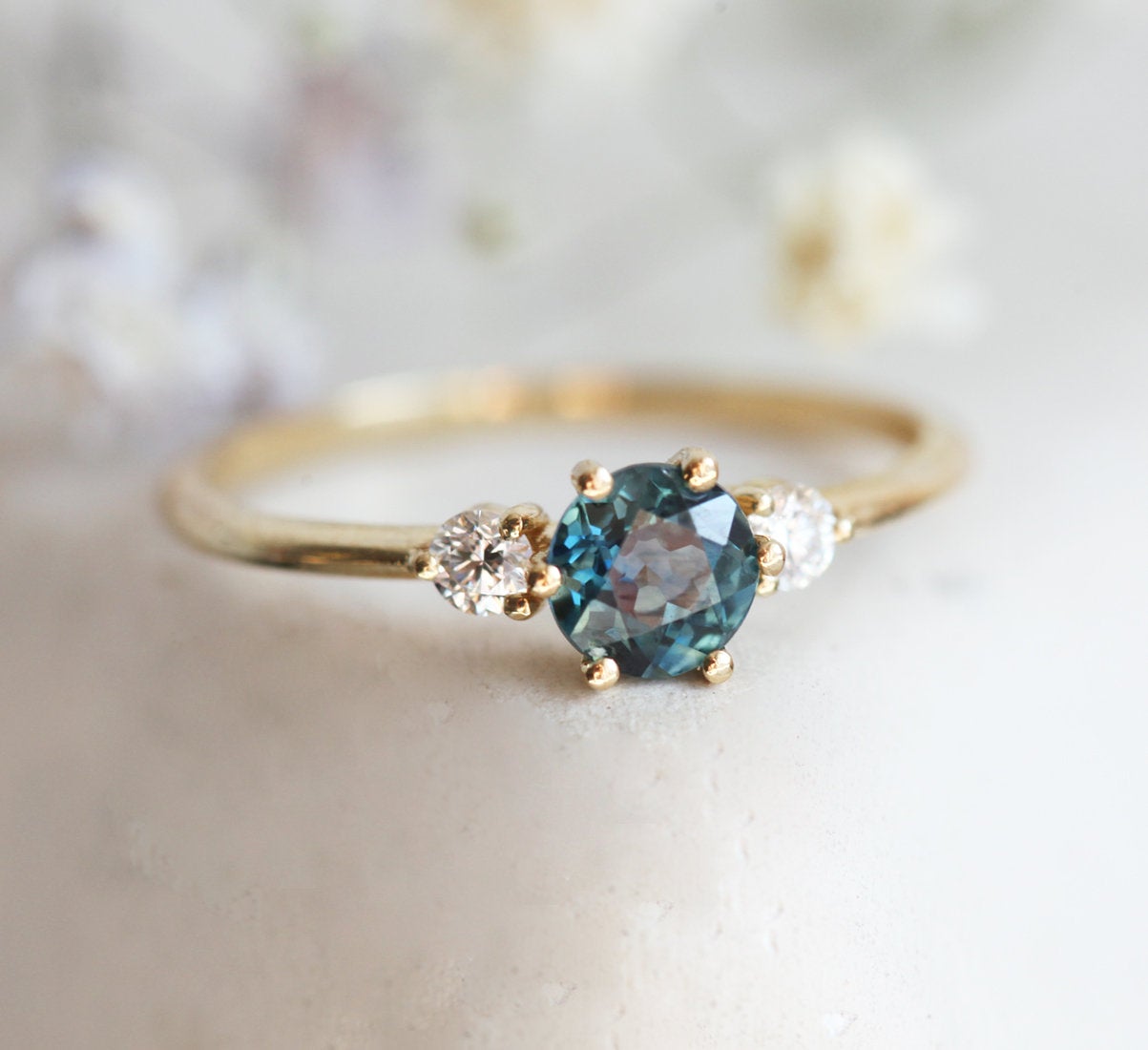 Kelly Blue Sapphire Diamond Ring