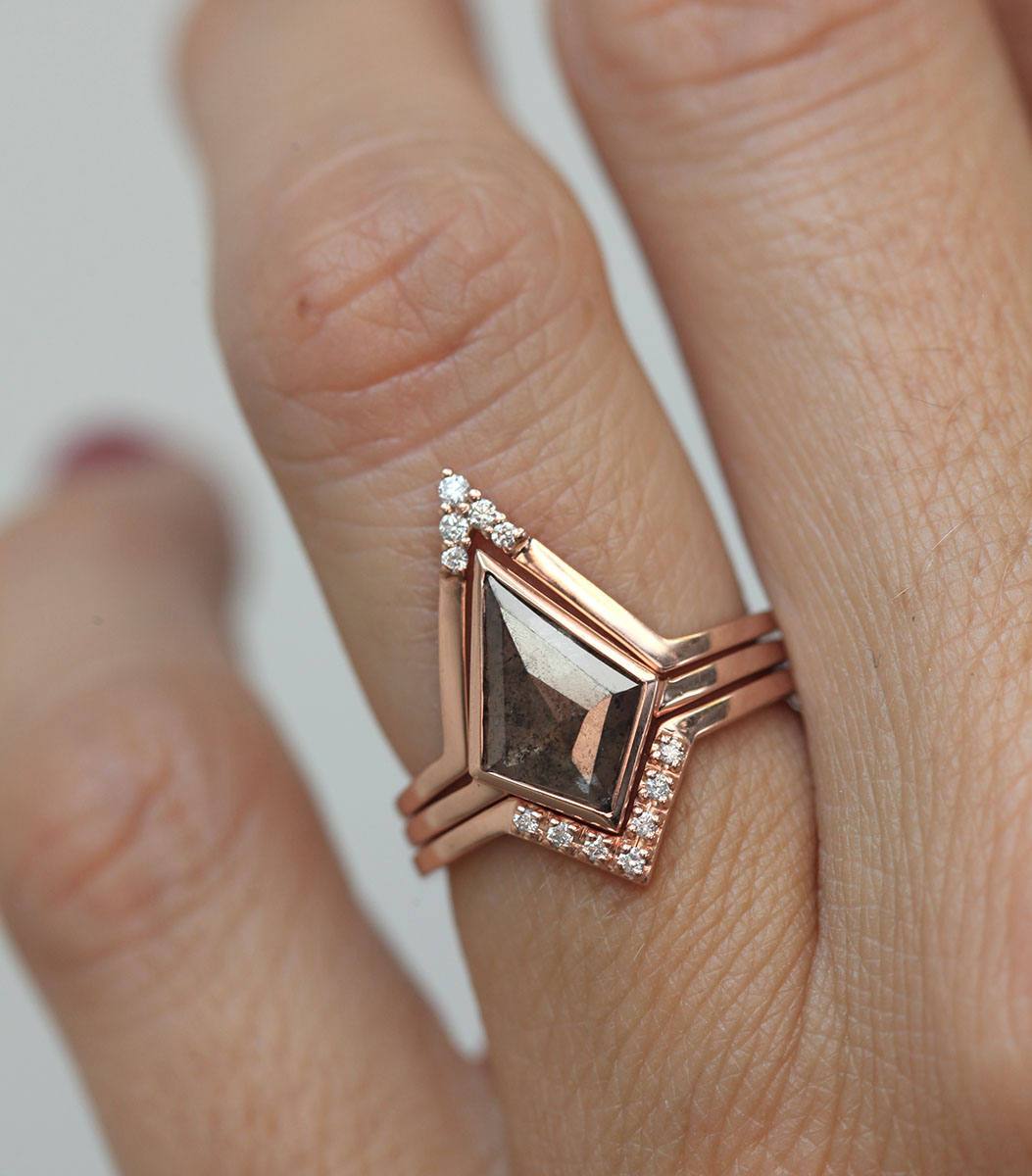 Kendall Kite Salt & Pepper Diamond Ring Set