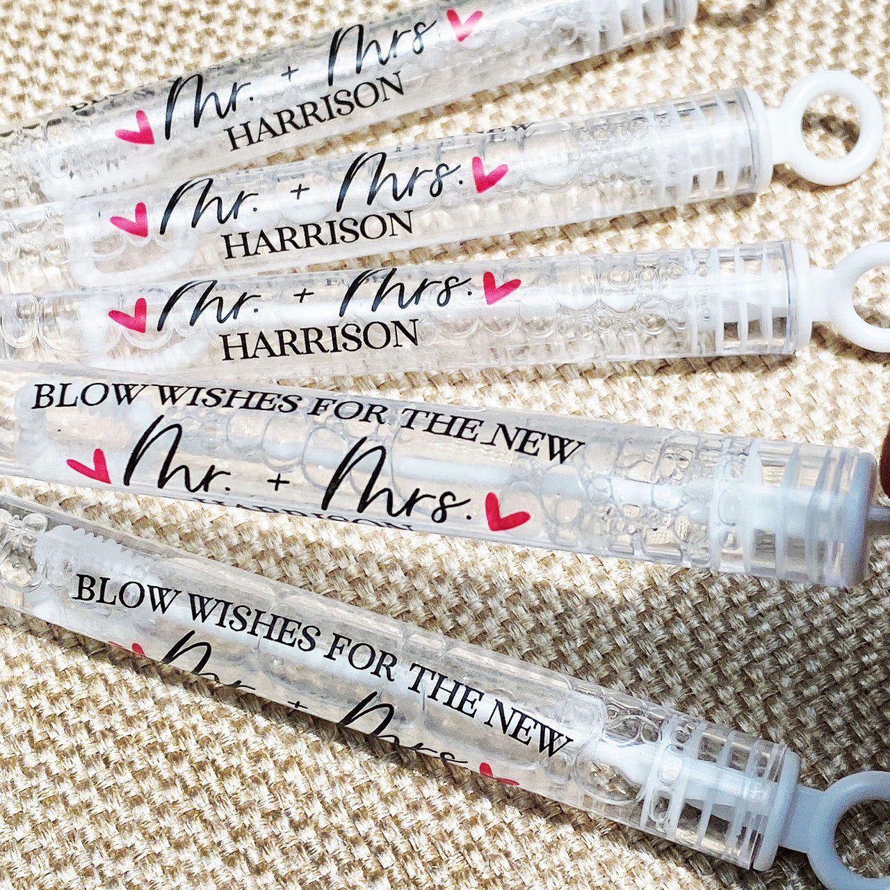 Classic Heart Wedding Bubble Labels