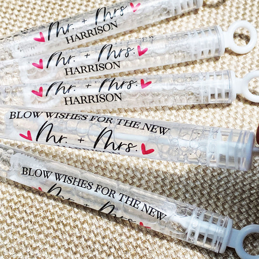 Classic Heart Wedding Bubble Labels