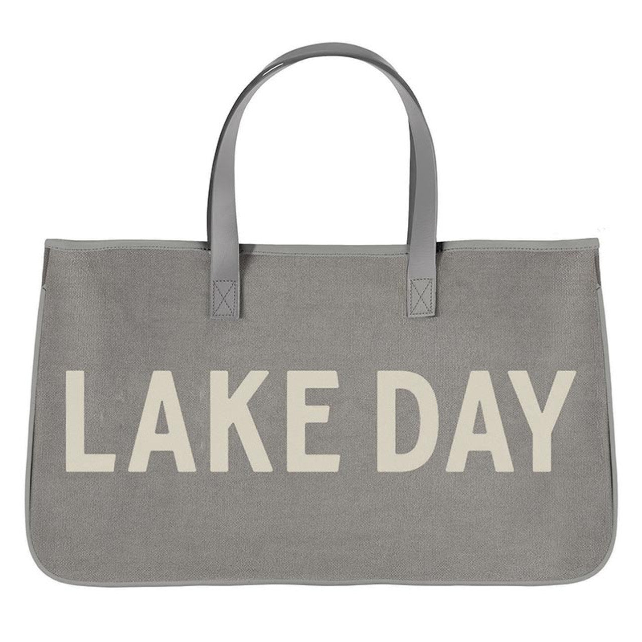 Grey Canvas Tote - Lake Day