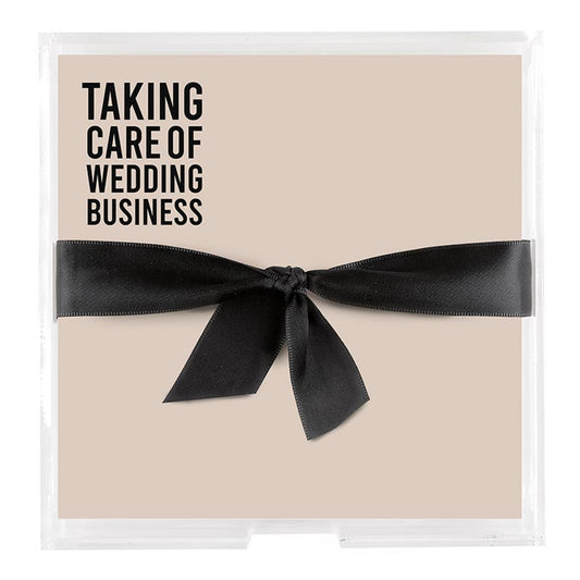 Square Notepaper with Acrylic Tray - Taking Care of Wedding Business