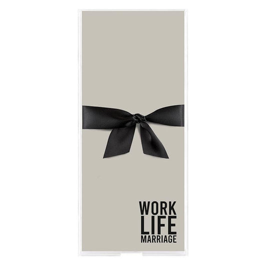 Rectangle Notepaper with Acrylic Tray - Work Life Marriage