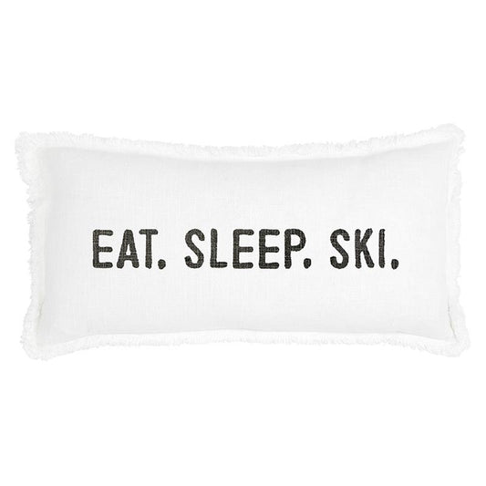 Face To Face Lumbar Pillow - Eat. Sleep. Ski.