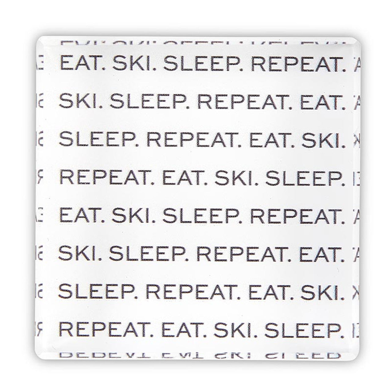 Face To Face Lucite Block - Eat.Ski.Sleep.Repeat.