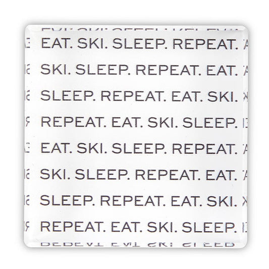 Face To Face Lucite Block - Eat.Ski.Sleep.Repeat.