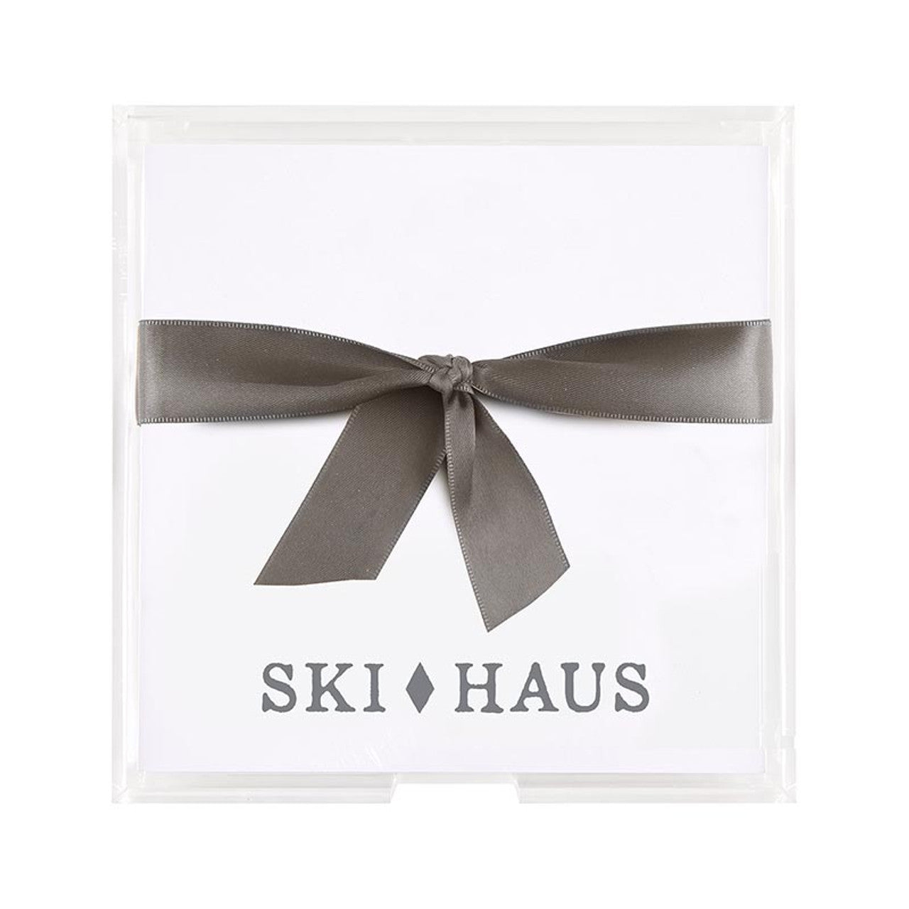 Face To Face Square Notepaper with Acrylic Tray - Ski Haus