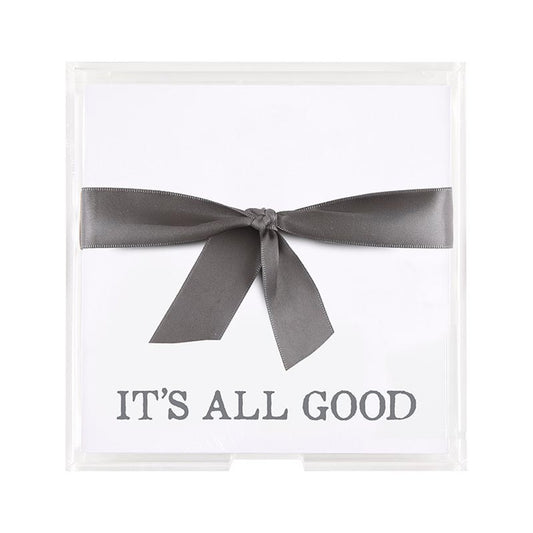 Face To Face Square Notepaper with Acrylic Tray - It's All Good