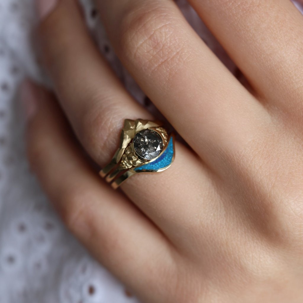 Lilah Salt & Pepper Diamond Ring Set