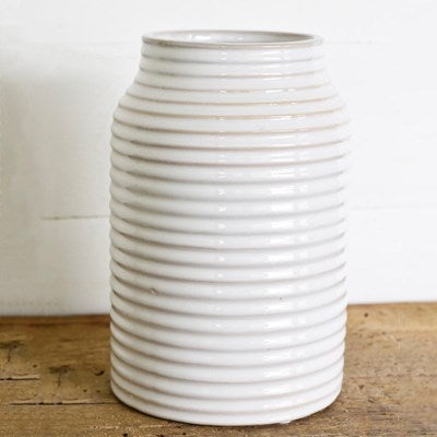 9" Sand Stripe Wide Vase