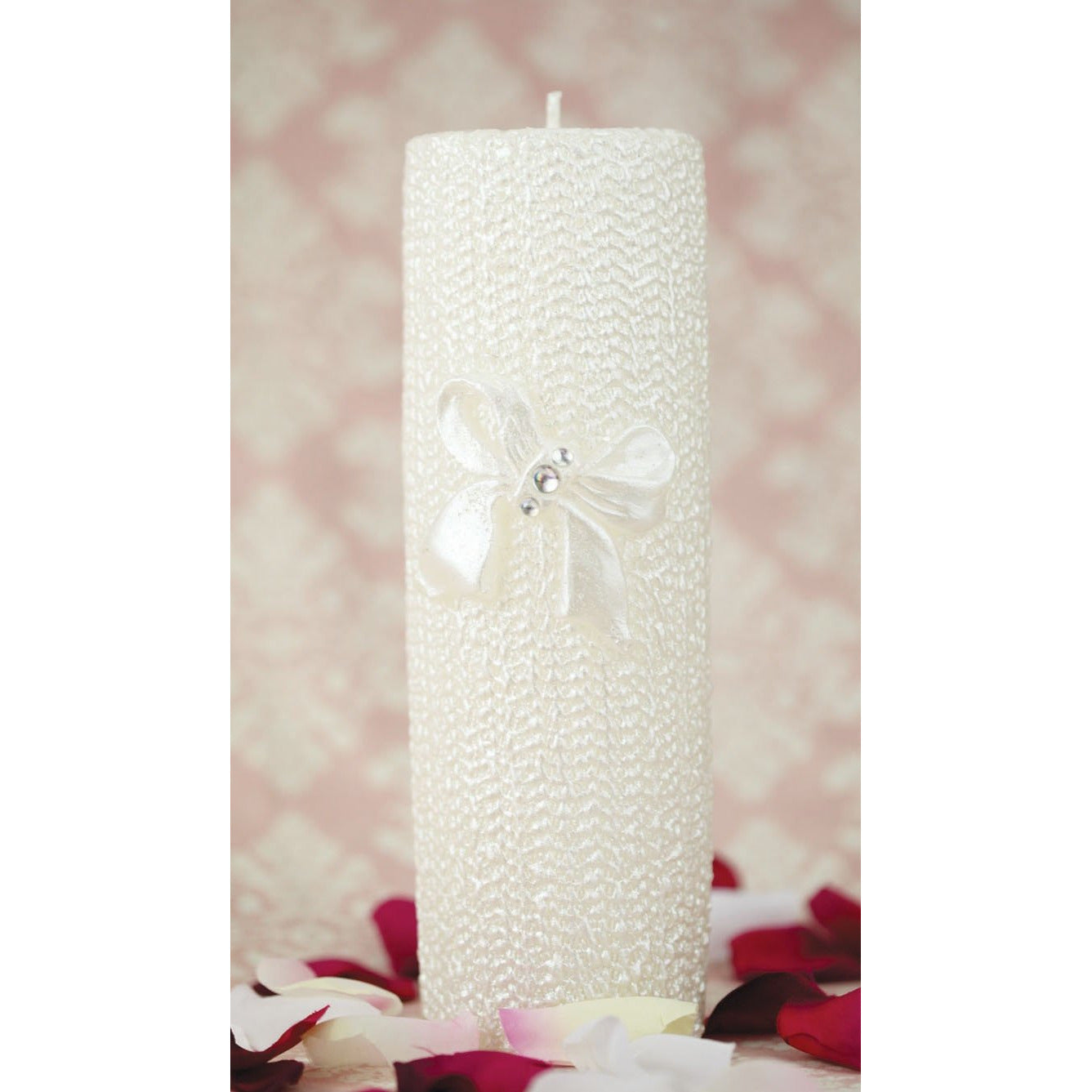 Lace and Bow Wedding Unity Candle