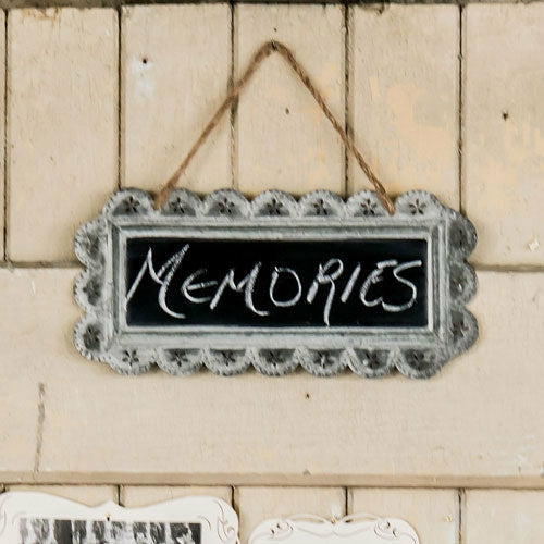 Large Scalloped Frame Tin Signs with Chalkboard