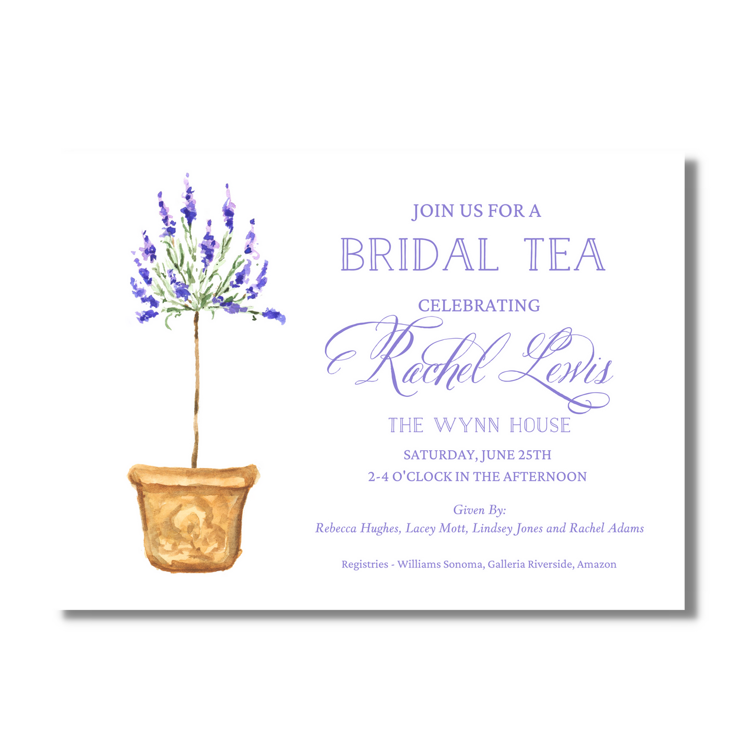 Lavender Tree - Bridal Shower Invite