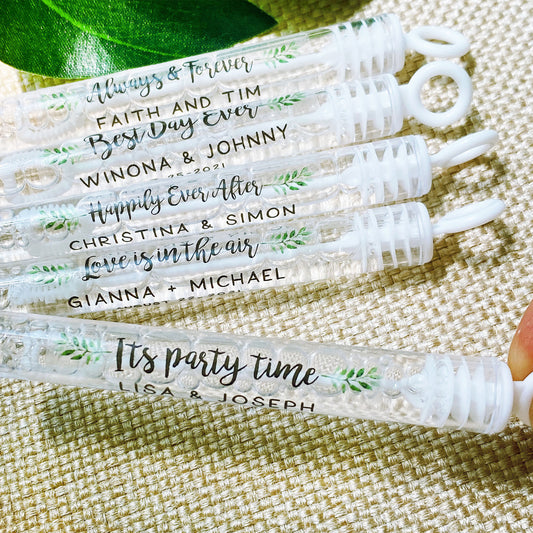 Greenery Wedding Bubble Labels
