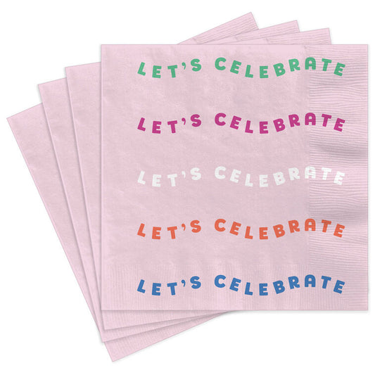 “Let's Celebrate” Cocktail Napkins, Set of 16