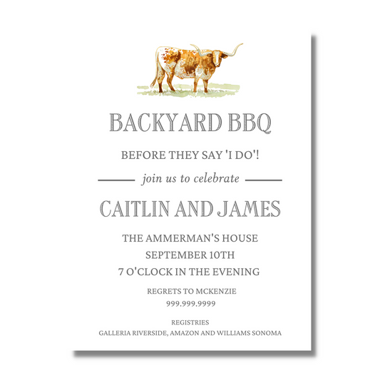 Longhorn - Bridal Shower Invite